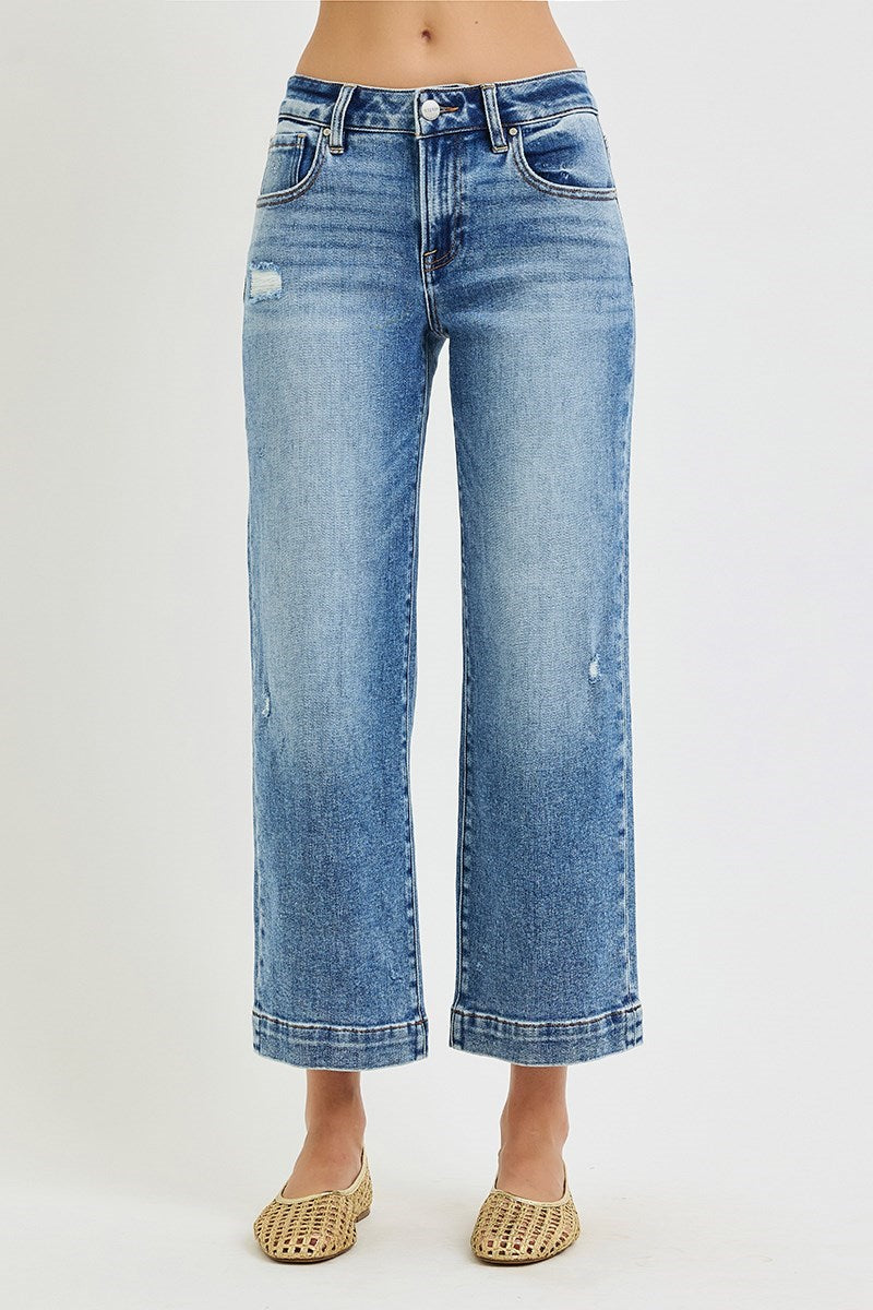 Risen Jeans | Mid Rise Crop Wide