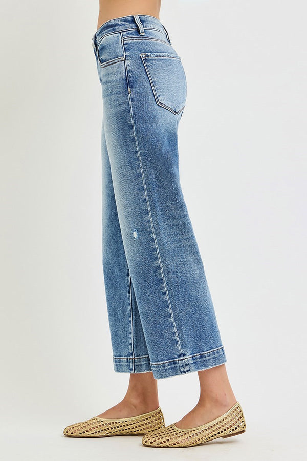 Risen Jeans | Mid Rise Crop Wide