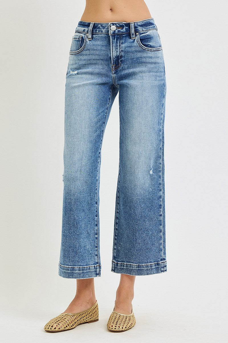 Risen Jeans | Mid Rise Crop Wide