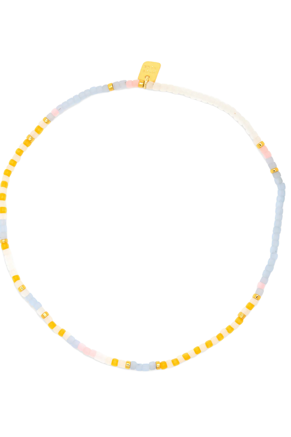 PURA VIDA Seed Bead Stretch Anklet | Pineapple Crush