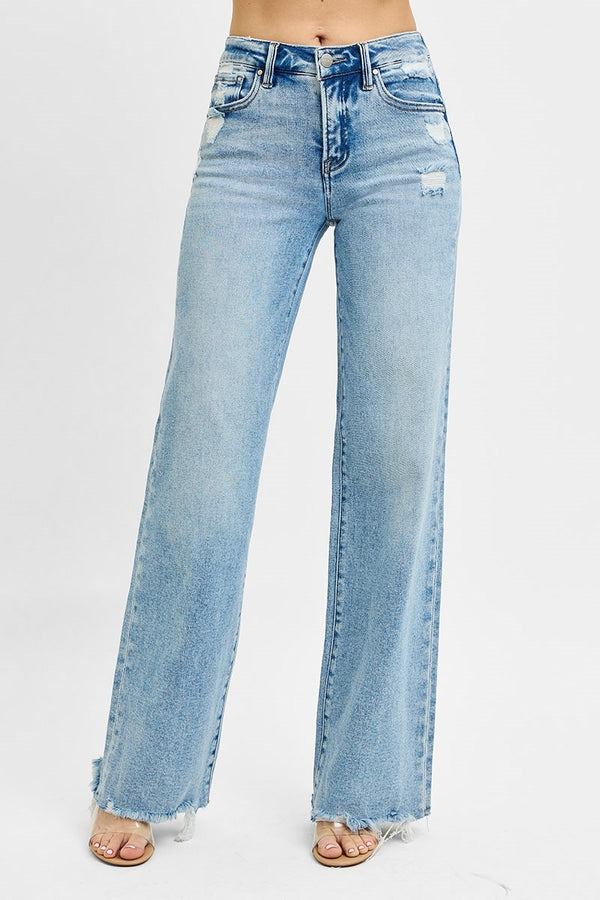 Risen Jeans | Mid Rise Tummy Control Wide
