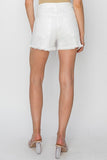 Risen Denim Shorts | Tummy Control White