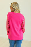 Santa Leopard Sweater Top | Hot Pink