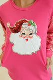 Santa Leopard Sweater Top | Hot Pink