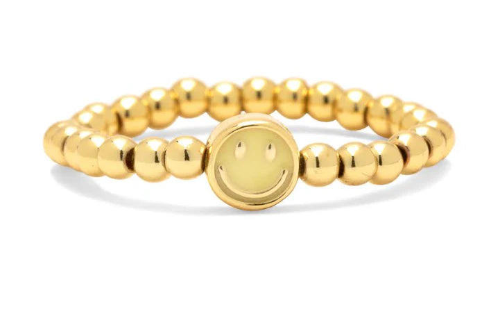PURA VIDA Ring | Happy Face Stretch Gold