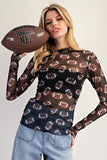 Leopard Football Mesh Layering Top | Black