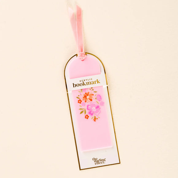 Acrylic Bookmark | Dainty Floral Pink