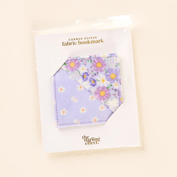 Corner Keeper Fabric Bookmark | Bouquet Beauty Purple