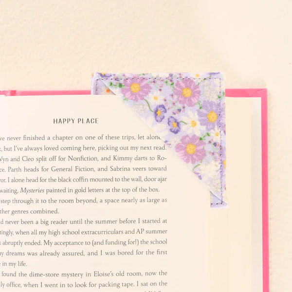 Corner Keeper Fabric Bookmark | Bouquet Beauty Purple