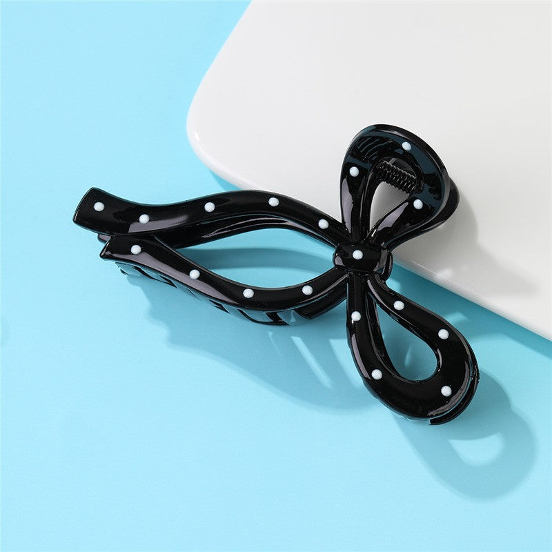 Polka Dot Bow Hair Claw