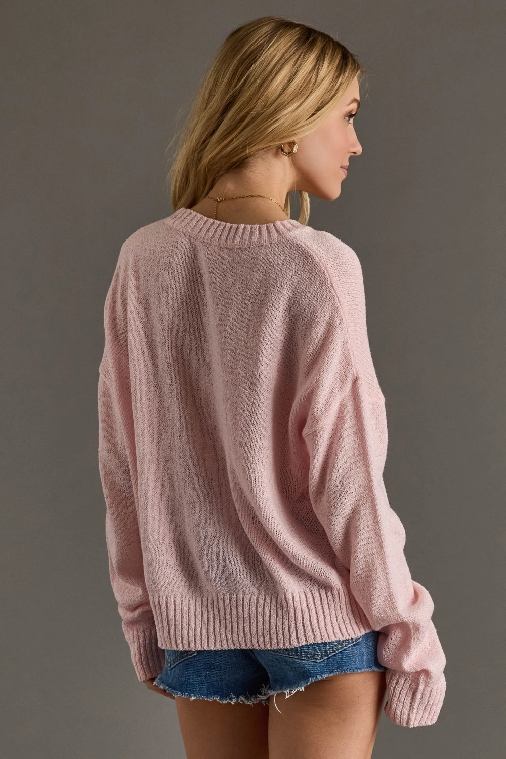 Vacay Lightweight Sweater Top | Pink