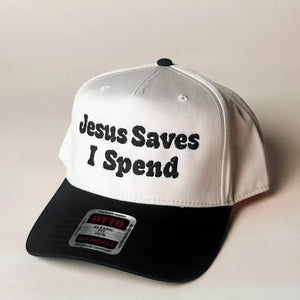 Jesus Saves I Spend Trucker Cap | Black