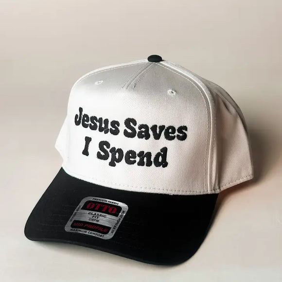 Jesus Saves I Spend Trucker Cap | Black