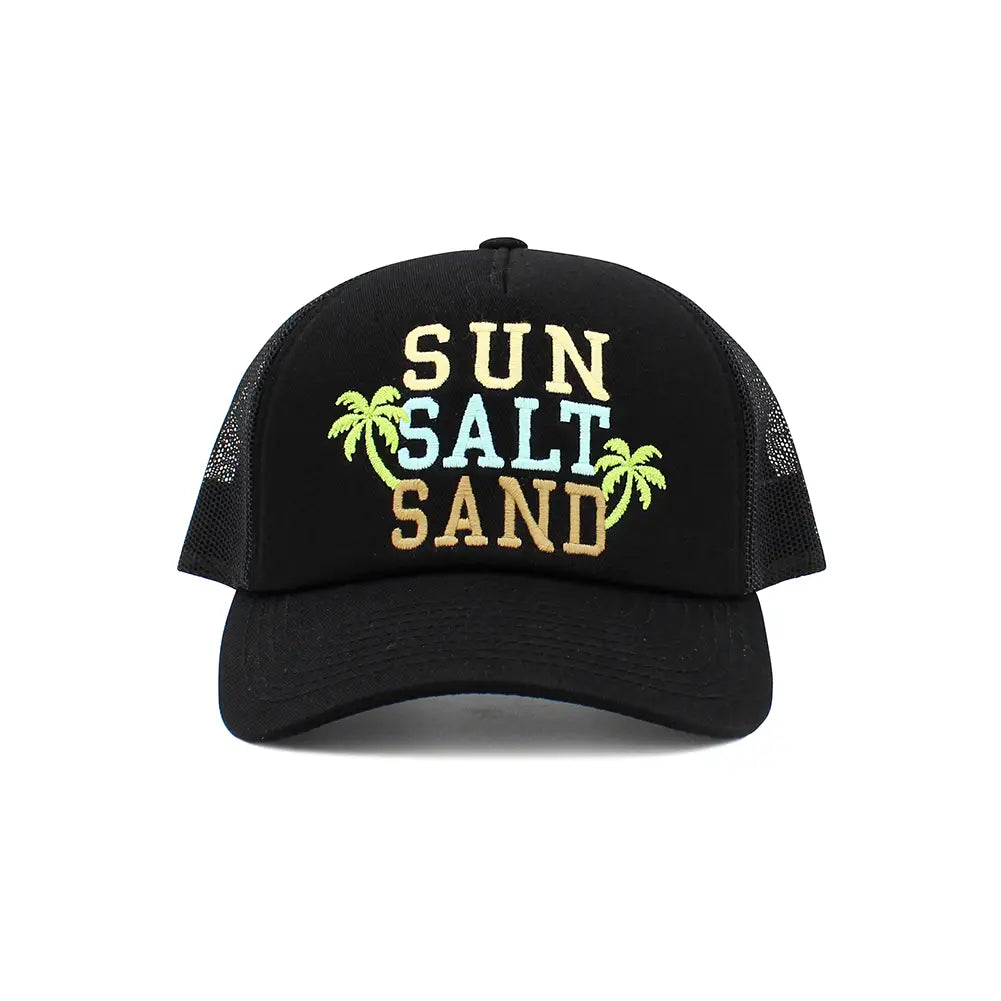 Sun Salt Sand Trucker Cap | Black