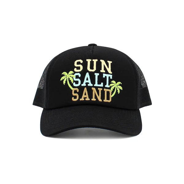 Sun Salt Sand Trucker Cap | Black