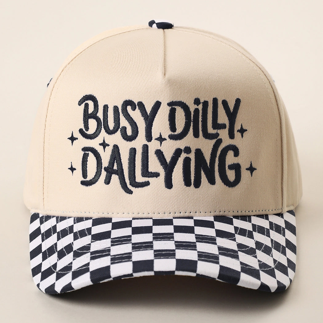 Busy Dilly Dallying Trucker Cap | Black Checker
