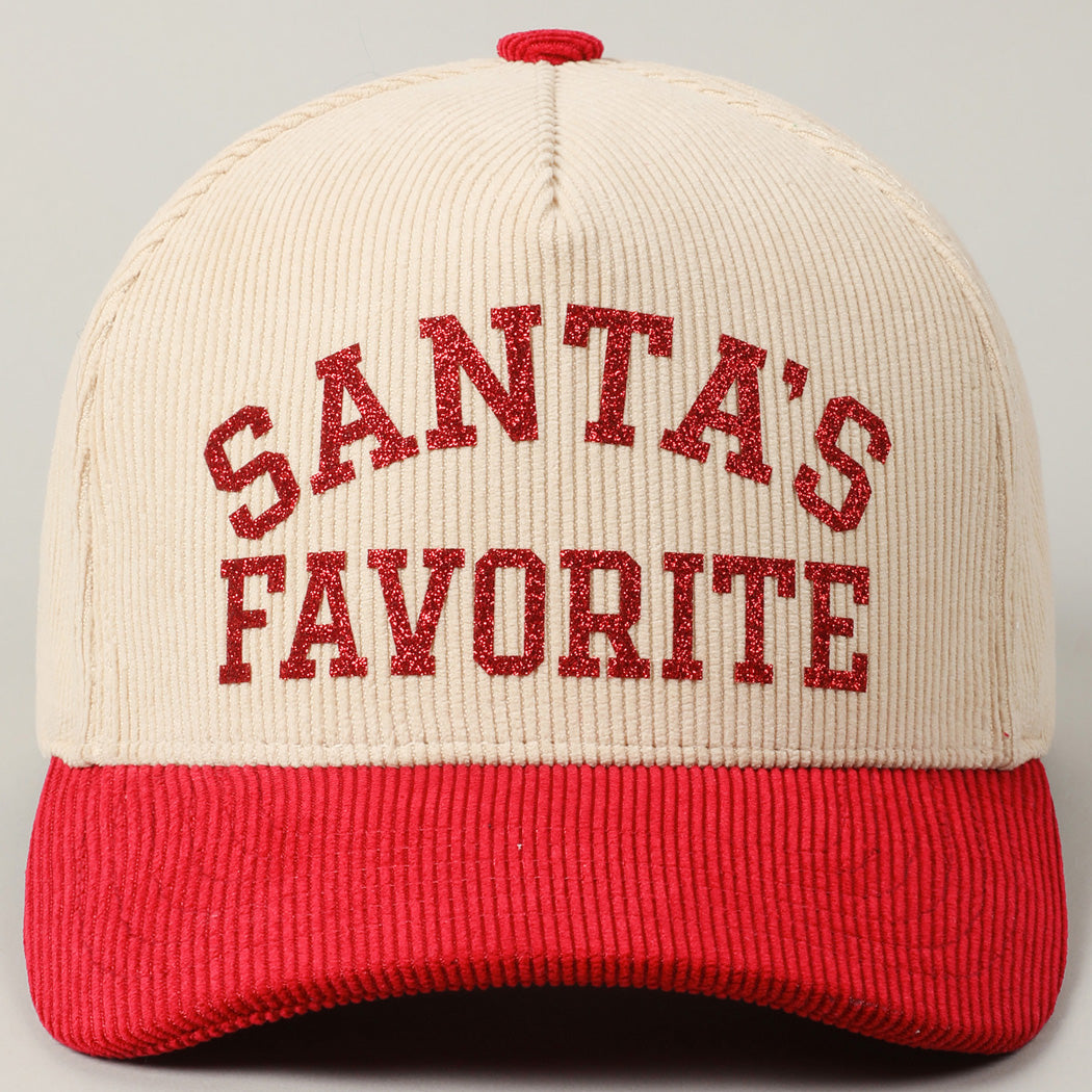 Santa's Favorite Corduroy Cap | Red