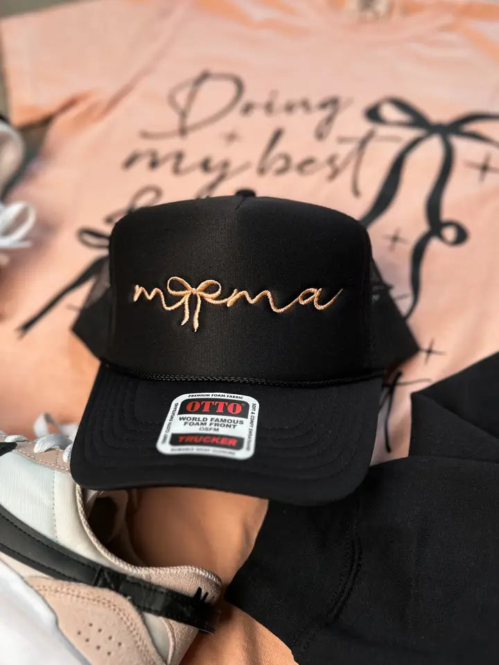 Mama Bow Trucker Cap | Black