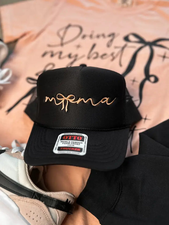 Mama Bow Trucker Cap | Black