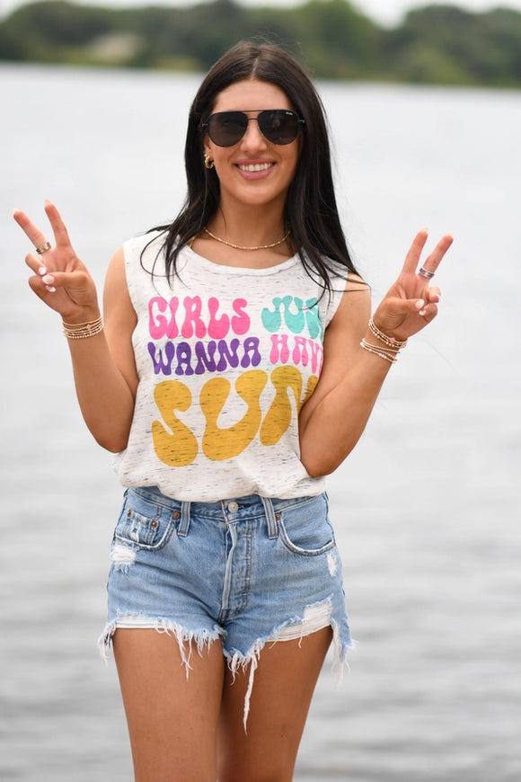 Girls Just Wanna Have Sun Tank Top | Marble