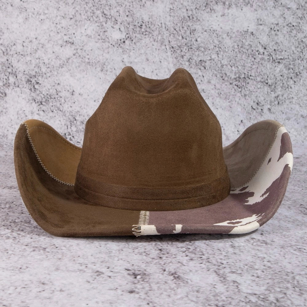 Color Blowck Cow Print Cowboy Hat | Brown