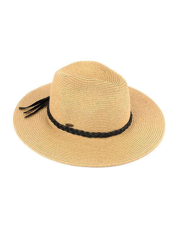 C.C Tied Braided Band Sun Hat | Natural