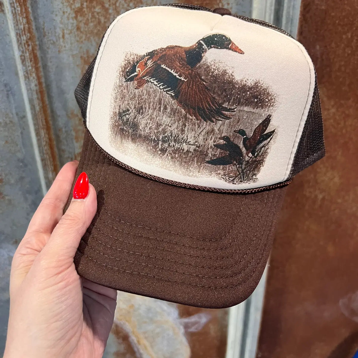 Retro Duck Foam Trucker Cap | Brown/Tan