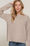 Mock Neck Raised Seam Sweater | Heather Khaki