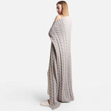 Comfy LUXE Braided Cable Knit Blanket | Grey