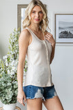 Pointelle Button Front Tank Top | Off White