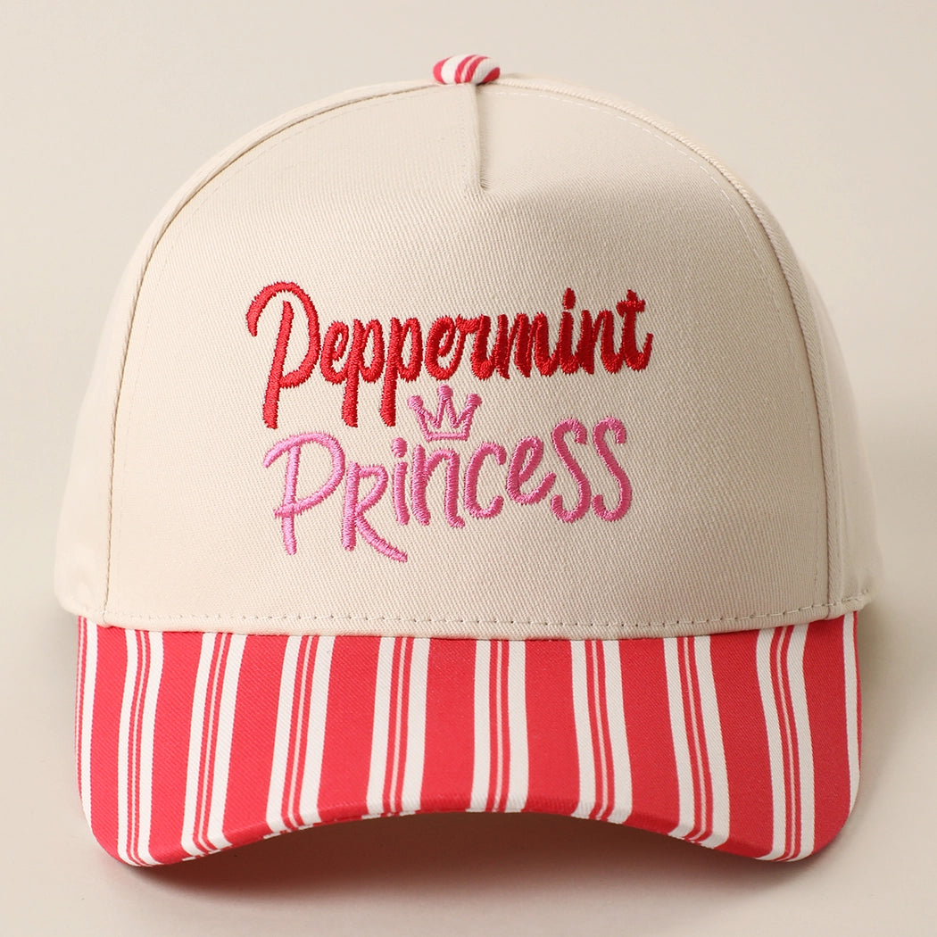 Peppermint Princess Stripe Cap | Red/Pink