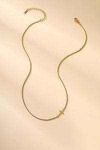 Sideways Cross Necklace | 18k Gold Dipped