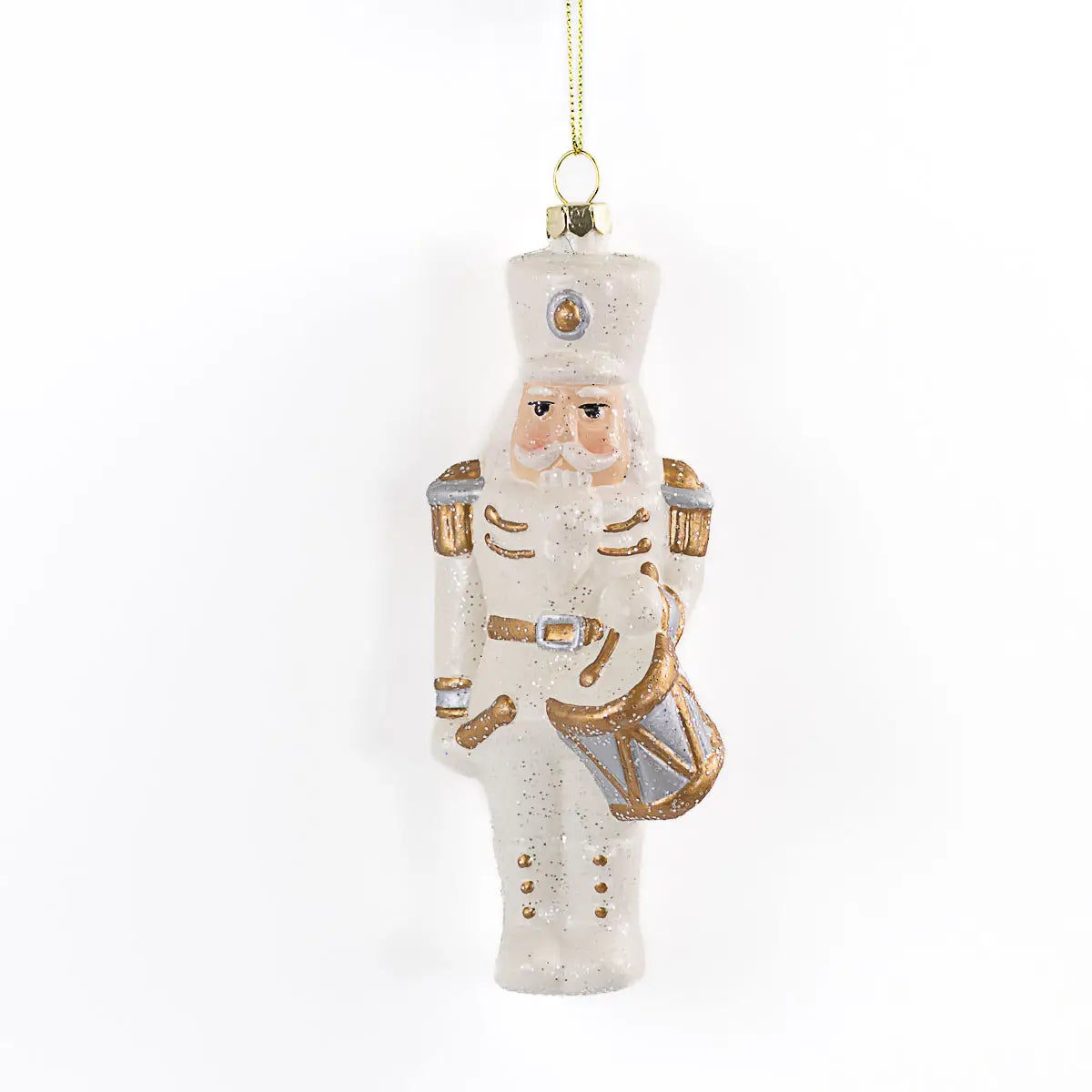 Golden Nutcracker Ornament | White