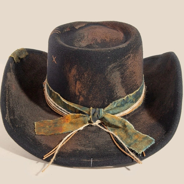 Distressed Western Cowboy Hat | Black