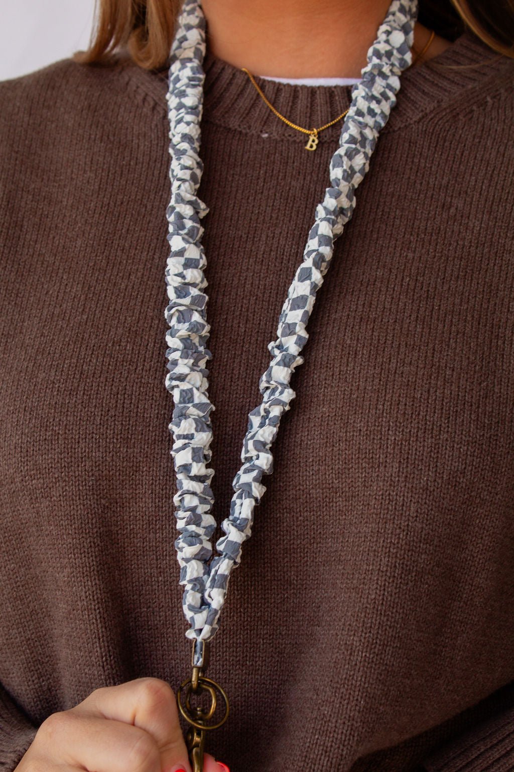 Flex & Go Lanyard | Grey Checker