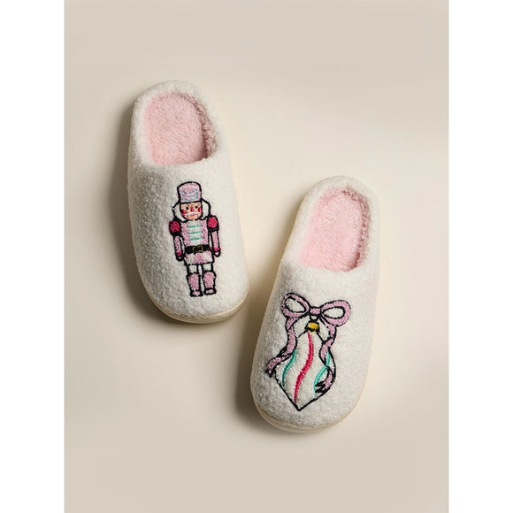 Nutcracker & Ornament | Christmas Fuzzy Slippers