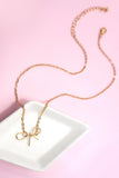 Wire Ribbon Bow Necklace | Gold