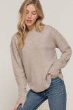 Mock Neck Raised Seam Sweater | Heather Khaki