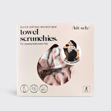 KITSCH Microfiber Quick-Dry Towel Scrunchie 2pc | Terracotta Checker