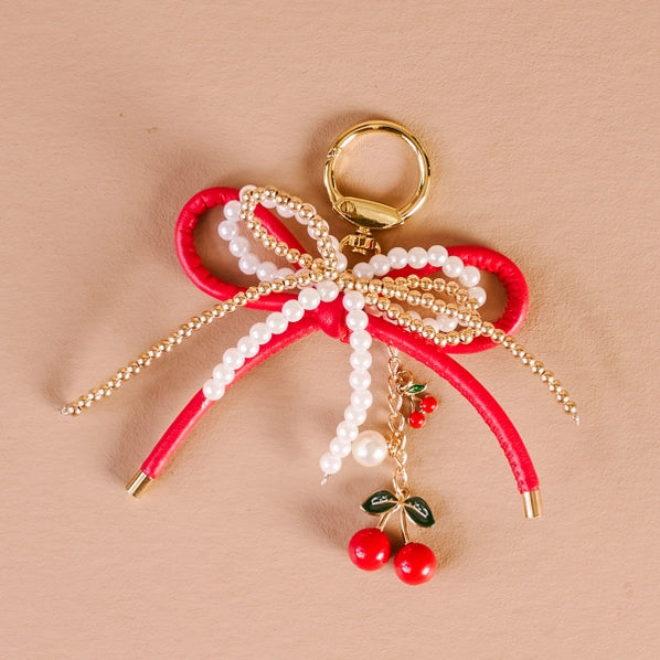 Layered Bows Bag Charm | Cherry Bliss