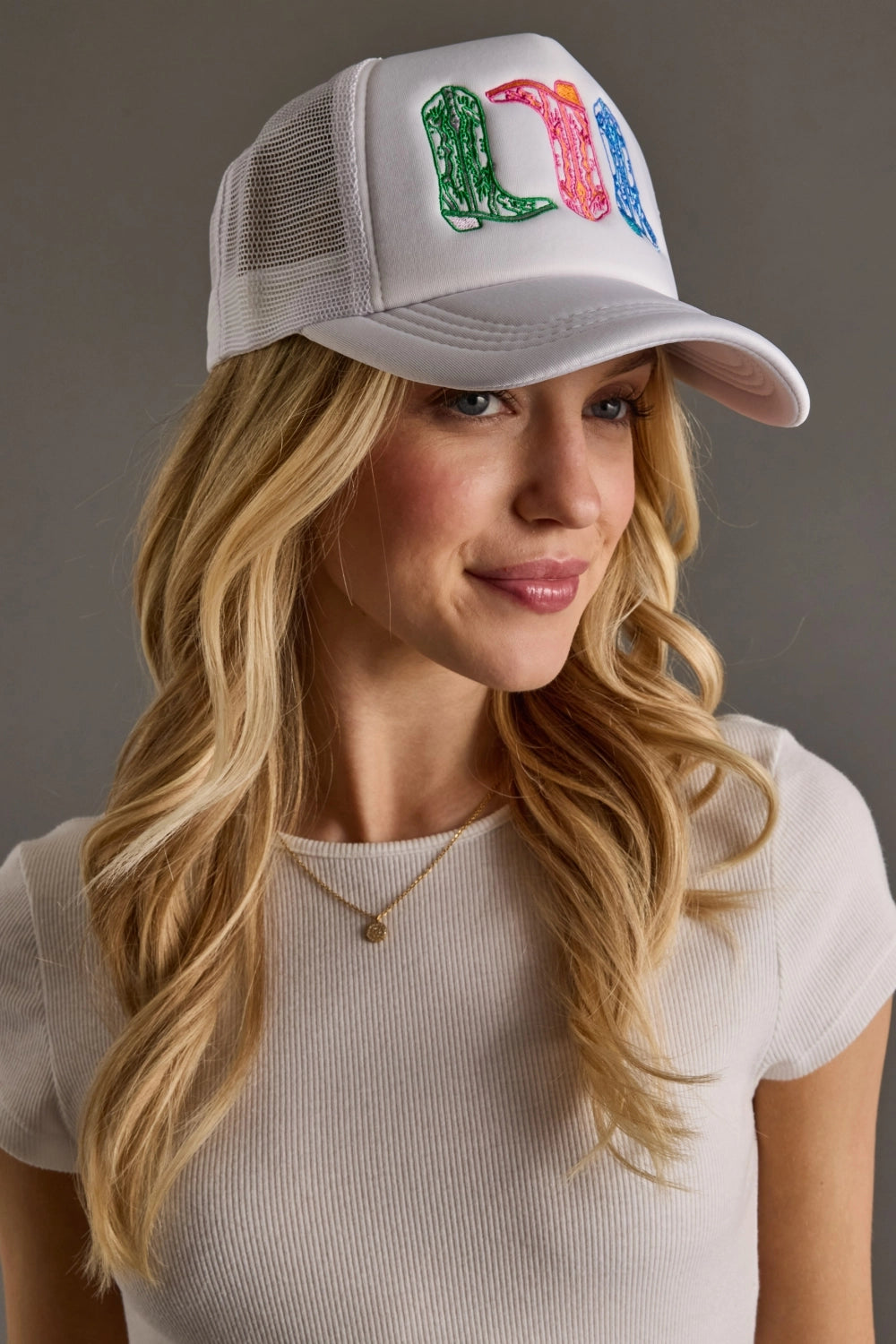 Cowboy Boots Foam Trucker Cap | Multi/White