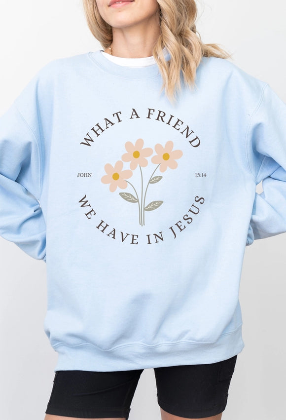 What A Friend We Have In Jesus Sweatshirt | Blue