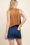 Finge Studded Suede Vest | Camel