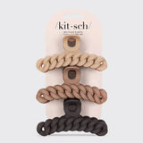 KITSCH Eco Friendly Chain Claw Clip 3pc Set | Neutral