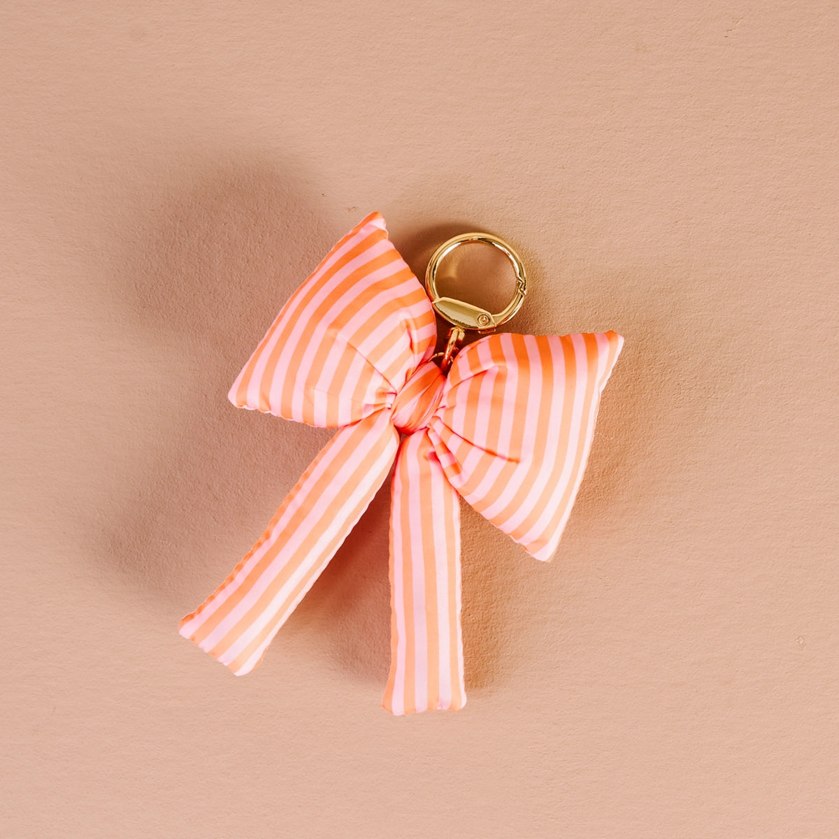 Puffy Bow Bag Charm | Sherbert Stripes