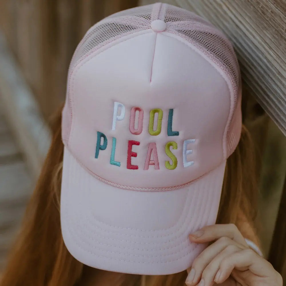 Pool Please Foam Trucker Cap | Light Pink