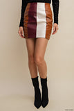 Stripe Faux Leather Skirt | Wine Combo