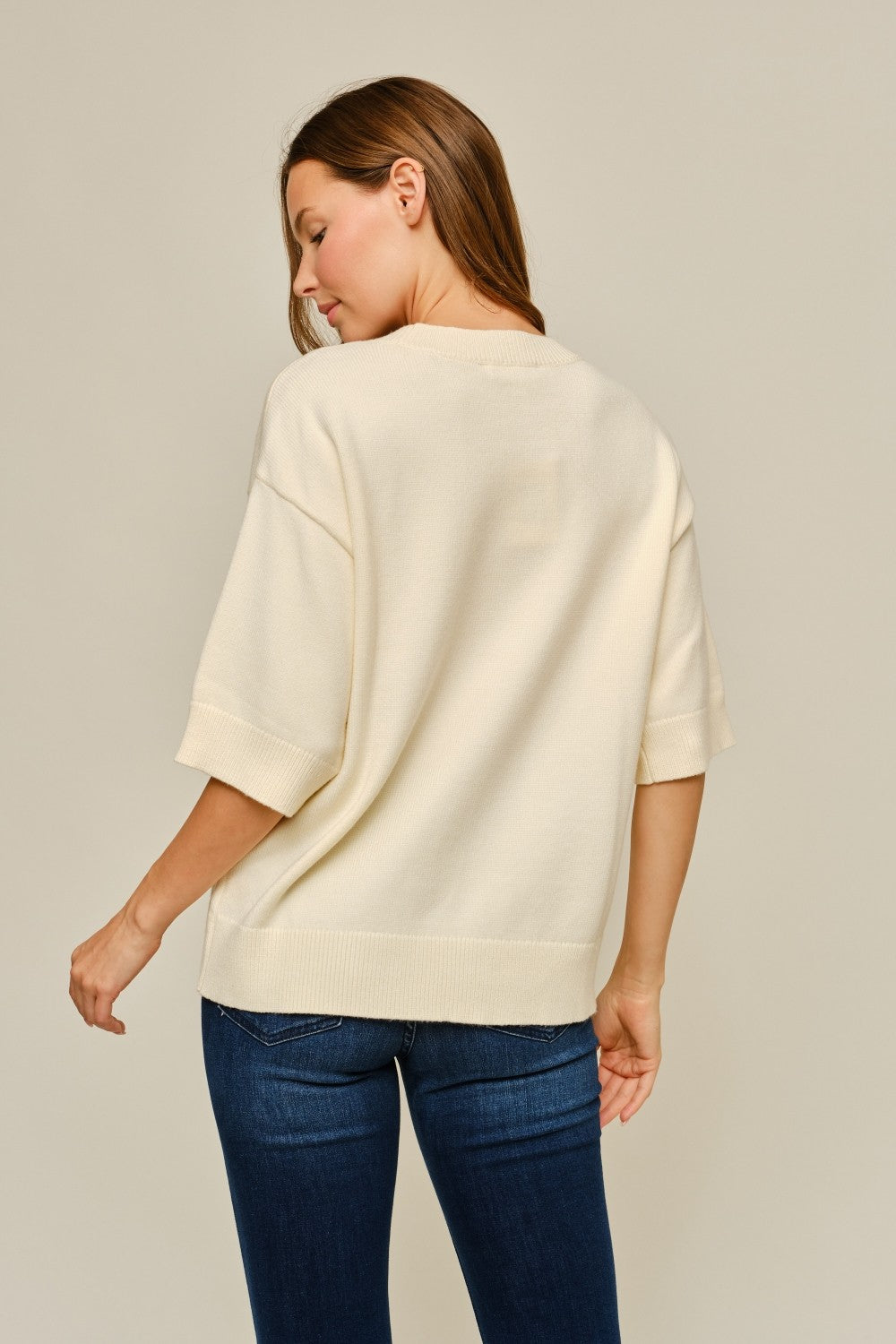 Santa Baby Sequin Top | Cream