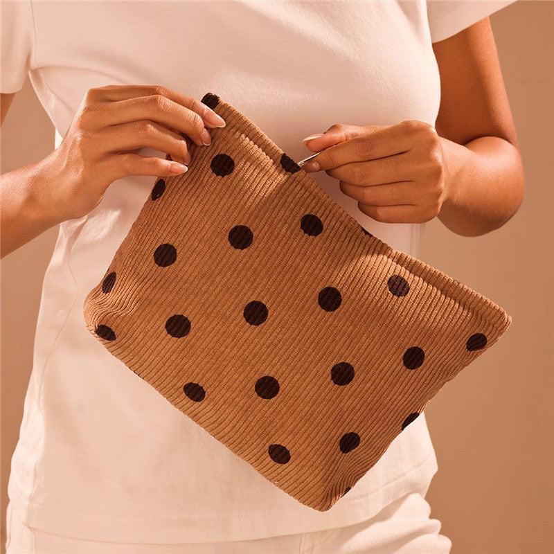 Corduroy Polka Dot Cosmetic Bag | Various