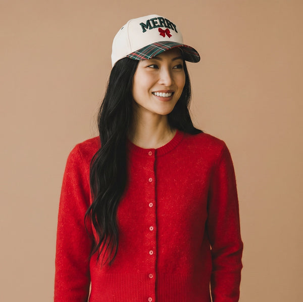 Merry Canvas Plaid Cap | Green
